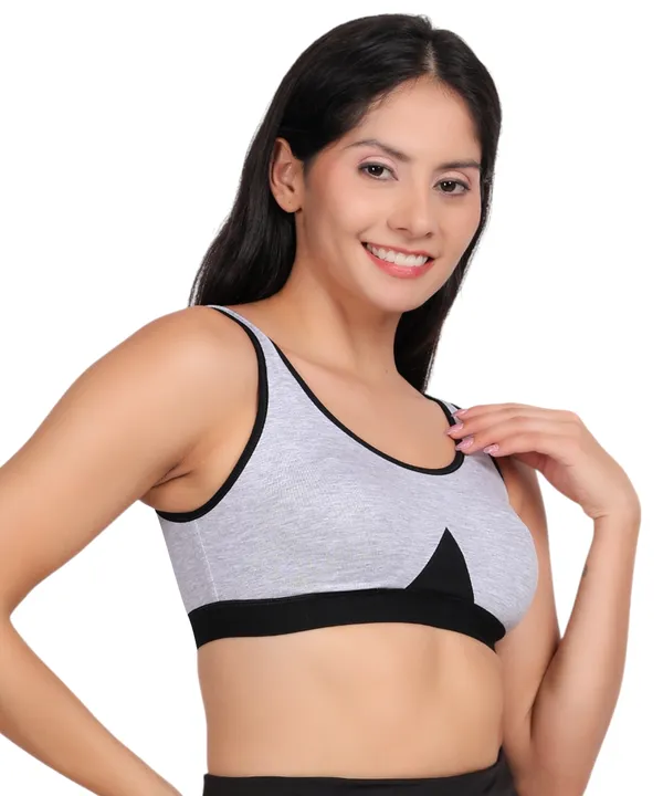 Grey_Cotton_Spandex_Sports_Bra_For_Women