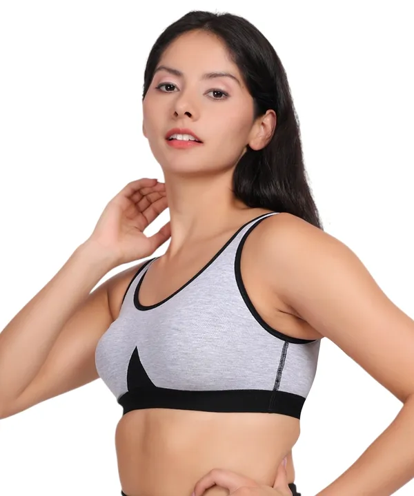 Grey_Cotton_Spandex_Sports_Bra_For_Women