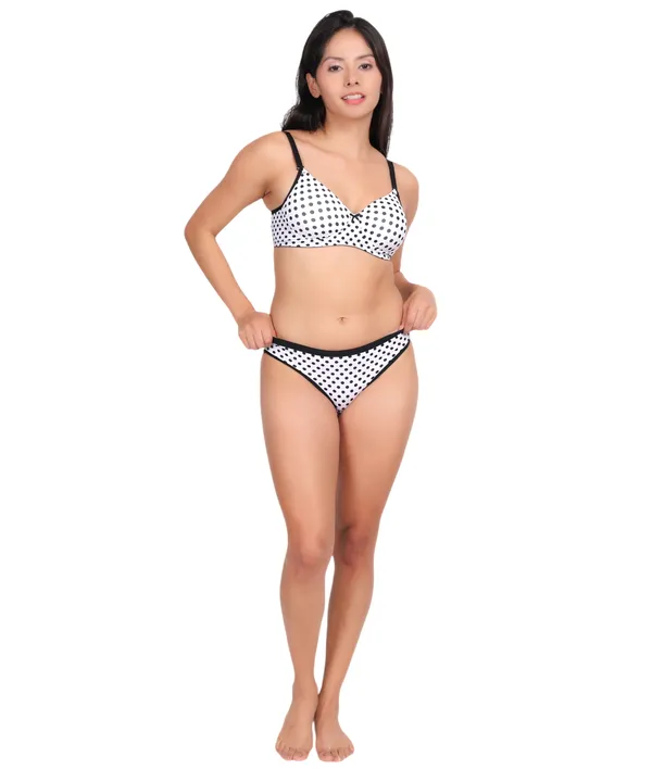 White_Lingerie_Set_For_Women_|_Polyamide_Polka_Padded
