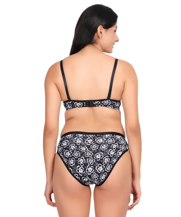 Black_&_White_Polyamide_with_Delicate_Floral_Design_Padded_Lingerie_Set_for_Women_–