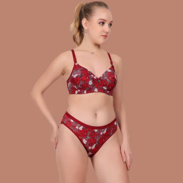 Red_Lingerie_Set_For_Women_|_Polyamide_Flower_Design