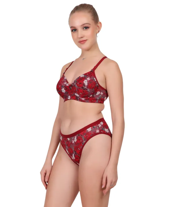 Red_Lingerie_Set_For_Women_|_Polyamide_Flower_Design