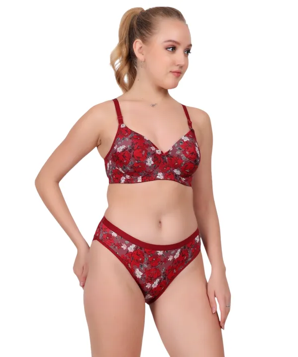 Red_Lingerie_Set_For_Women_|_Polyamide_Flower_Design