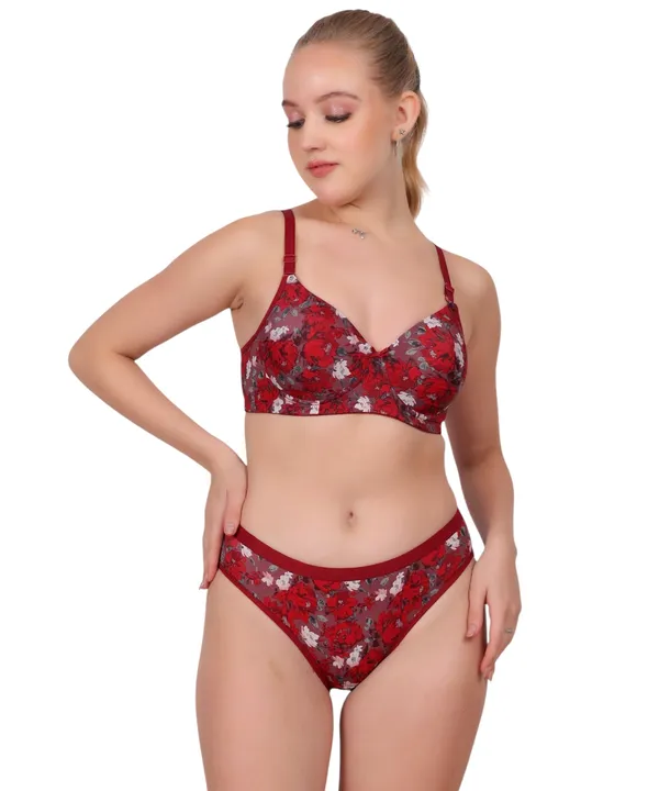 Red_Lingerie_Set_For_Women_|_Polyamide_Flower_Design