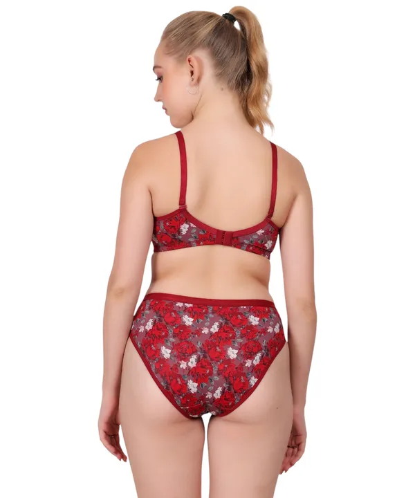 Red_Lingerie_Set_For_Women_|_Polyamide_Flower_Design