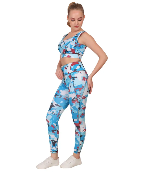 Royal_Blue_Polyester_Spandex_Camouflage_Jeggings_For_Women