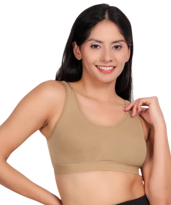 Beige_Sports_Bra_For_Women_|_Cotton_Spandex