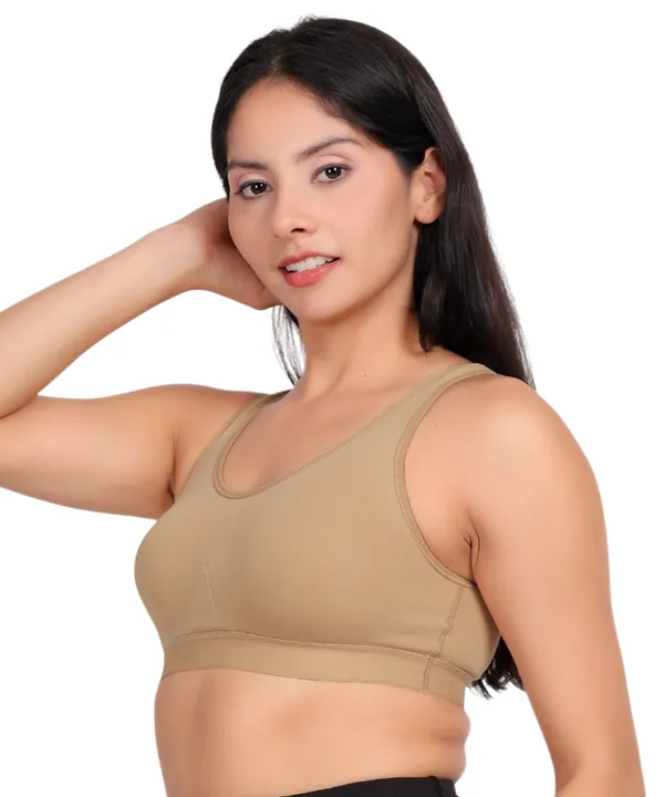 Beige_Sports_Bra_For_Women_|_Cotton_Spandex
