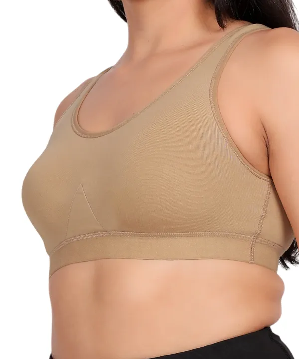 Beige_Sports_Bra_For_Women_|_Cotton_Spandex