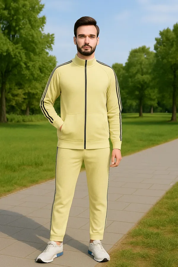 Gold_Polyester_Blend_Lycra_Blend_Zip_Solid_Track_Suit_For_Men