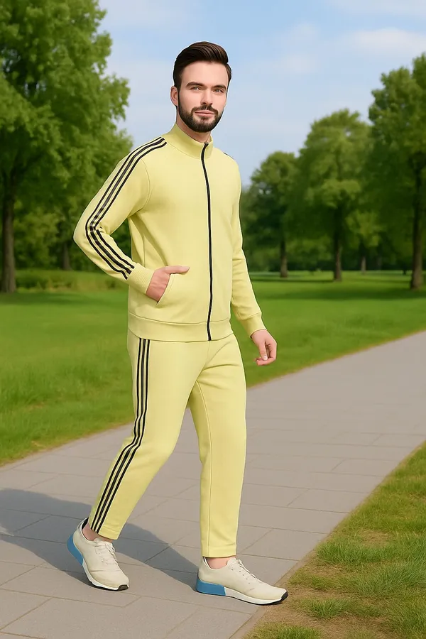 Gold_Polyester_Blend_Lycra_Blend_Zip_Solid_Track_Suit_For_Men