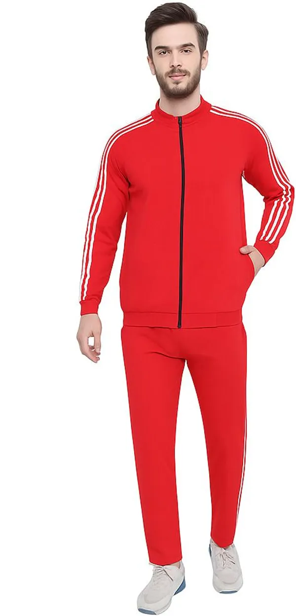 Red_Polyester_Lycra_Blend_Zip_Solid_Track_Suit_For_Men