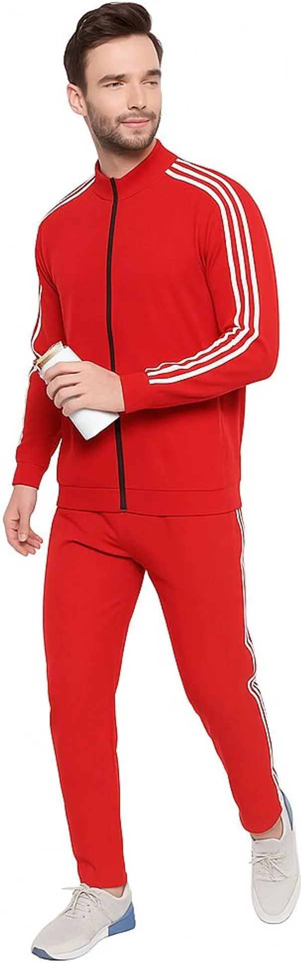 Red_Polyester_Lycra_Blend_Zip_Solid_Track_Suit_For_Men