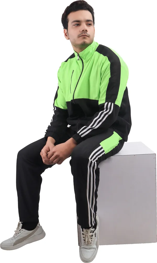Green_Polyester_Lycra_Blend_Zip_Colorblock_Track_Suit_For_Men