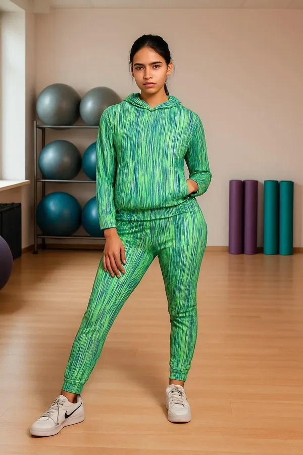 Green_Lycra_Blend_Polyester_No_Printed_Track_Suit_For_Women