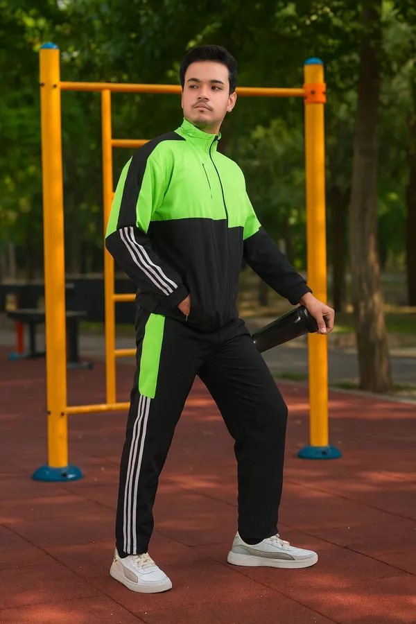 Green_Lycra_Blend_Polyester_Zip_Solid_Track_Suit_For_Men