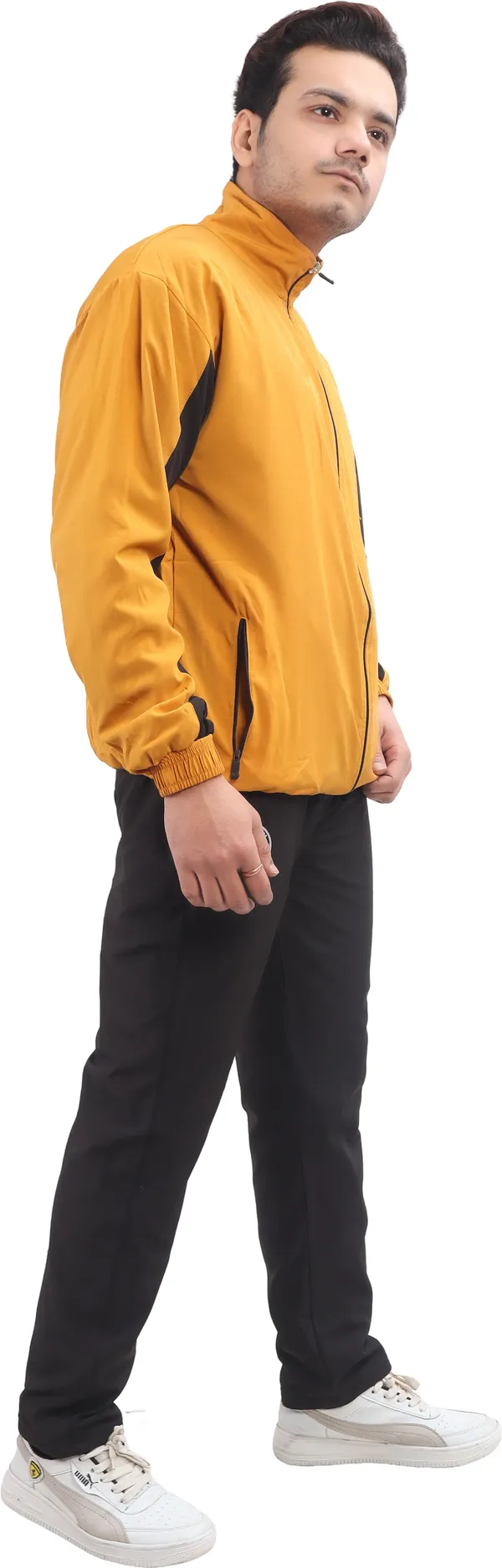 Yellow_Polyester_Lycra_Blend_Fleece_Zip_Solid_Track_Suit_For_Men