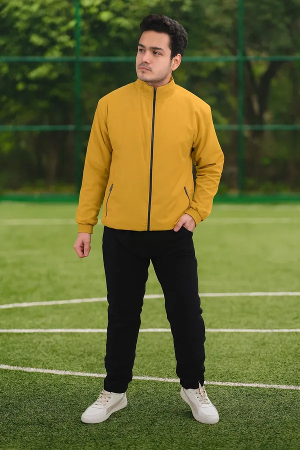 Yellow_Polyester_Blend_Lycra_Blend_Fleece_Zip_Solid_Track_Suit_For_Men