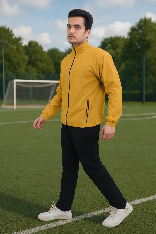 Yellow_Polyester_Blend_Lycra_Blend_Fleece_Zip_Solid_Track_Suit_For_Men