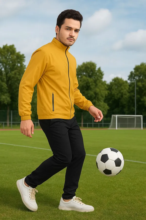 Yellow_Polyester_Blend_Lycra_Blend_Fleece_Zip_Solid_Track_Suit_For_Men