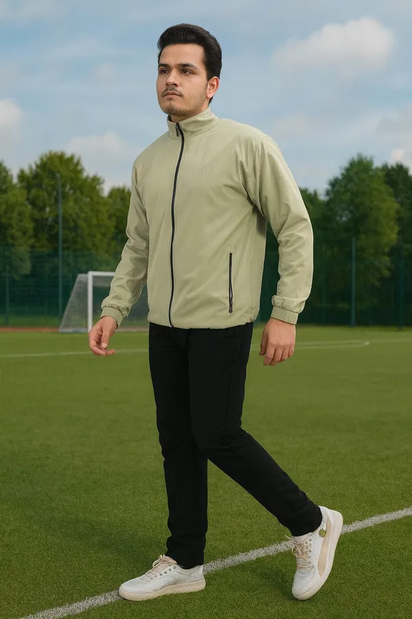 Light_Green_Wool_Blend_Fleece_Lycra_Blend_Polyester_Zip_Solid_Track_Suit_For_Men