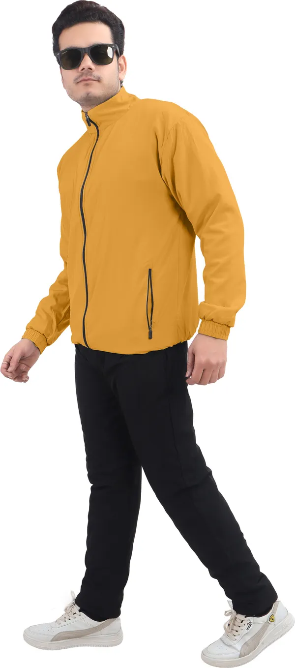 Yellow_Lycra_Blend_Polyester_Zip_Solid_Track_Suit_For_Men