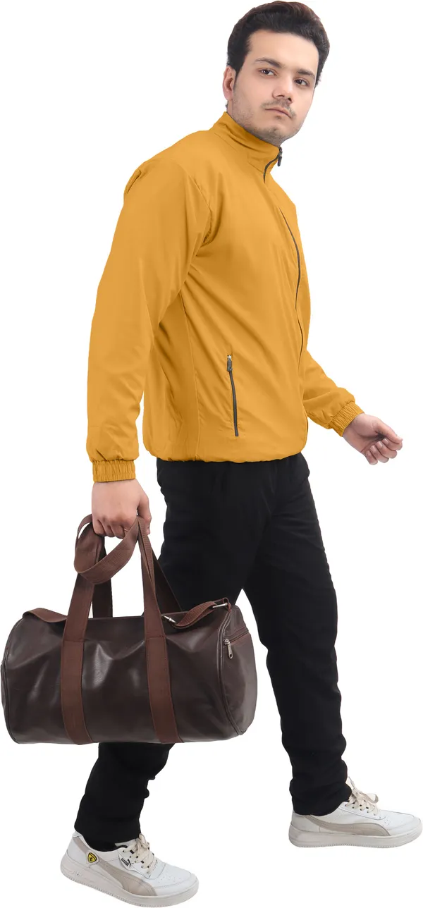 Yellow_Lycra_Blend_Polyester_Zip_Solid_Track_Suit_For_Men