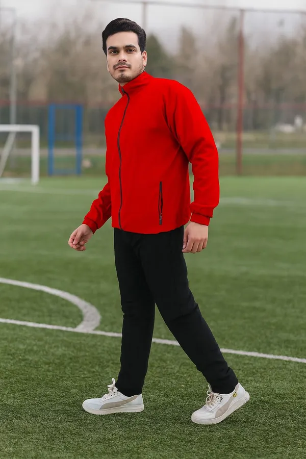 Red_Polyester_Wool_Blend_Lycra_Blend_Zip_Solid_Track_Suit_For_Men
