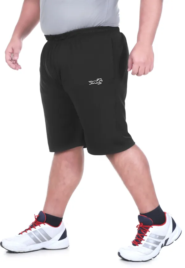 Black_Lycra_Blend_Elasticated_Solid_Shorts_For_Men