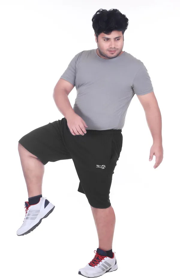 Black_Lycra_Blend_Elasticated_Solid_Shorts_For_Men