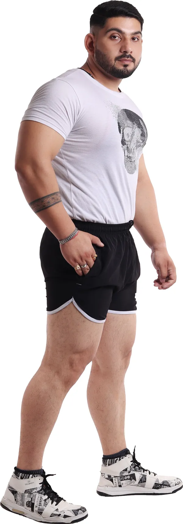 Black_Lycra_Blend_Polyester_Elasticated_Solid_Shorts_For_Men