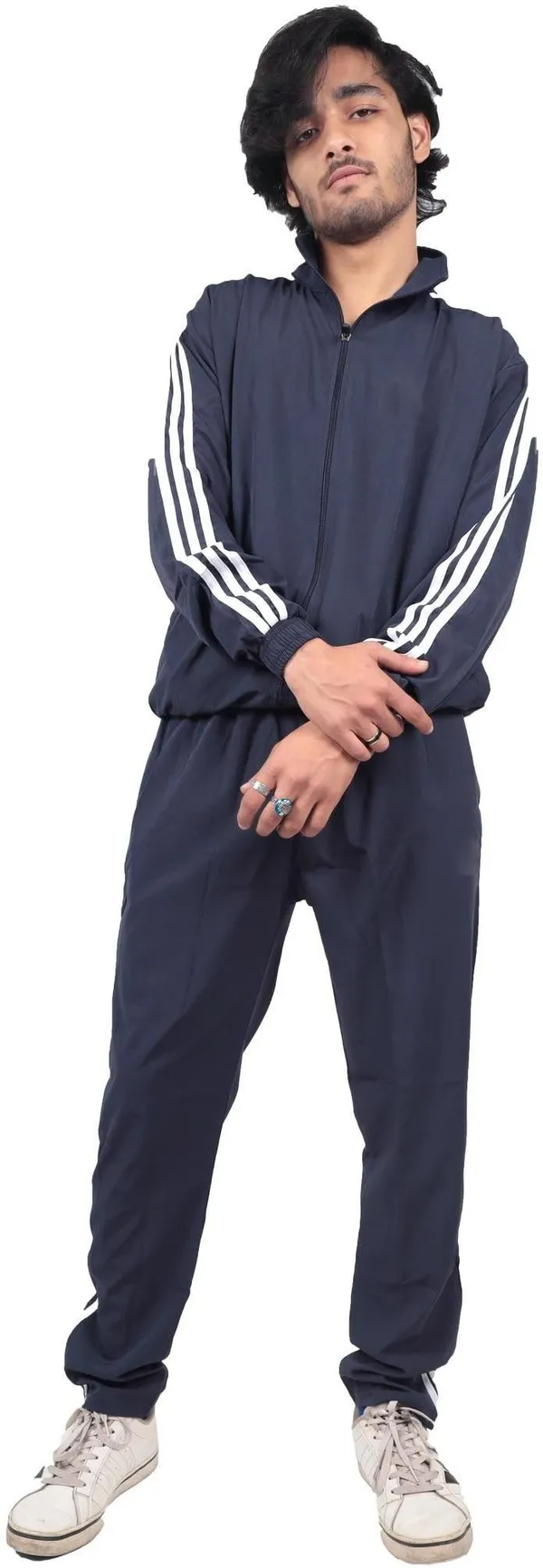 Blue_Polyester_Blend_Full_Zip_Striped_Solid_Track_Suit_For_Men