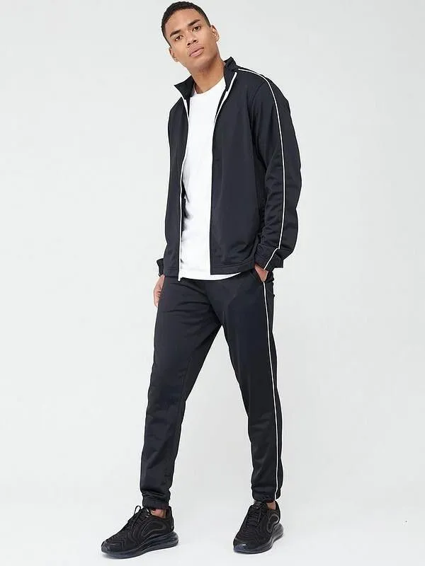 Black_Polyester_Blend_Solid_Track_Suit_For_Men