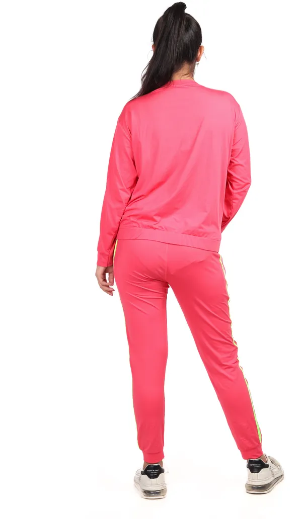 Pink_Lycra_Blend_Polyester_No_Printed_Track_Suit_For_Women
