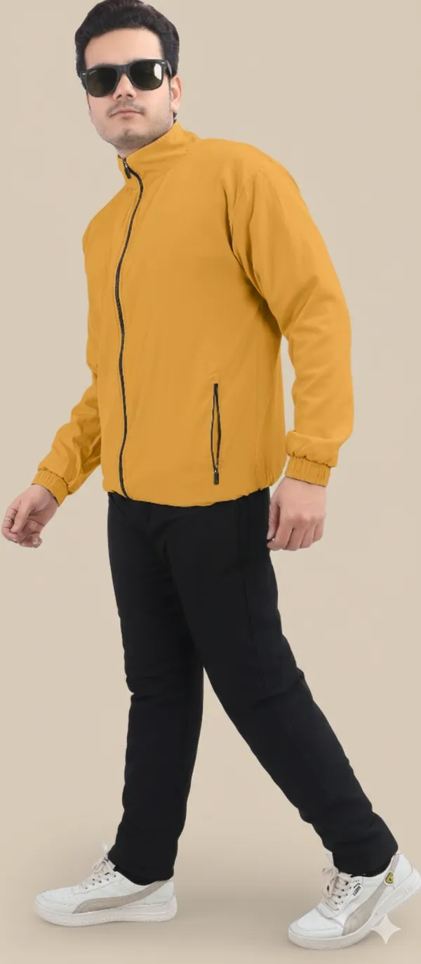 Yellow_Lycra_Blend_Polyester_Zip_Solid_Track_Suit_For_Men