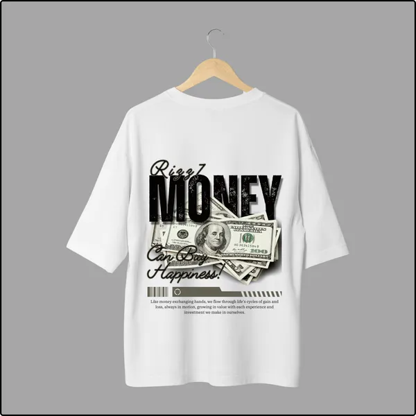 Money_White_100%_Cotton_Oversize_T-Shirt_For_Men