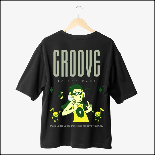 Groove_Black_100%_Cotton_Oversize_Fit__T-Shirt