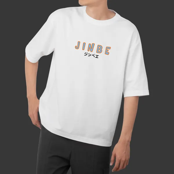 Jinbe�s_Tide_White_Cotton_Oversize_T-Shirt_For_Men