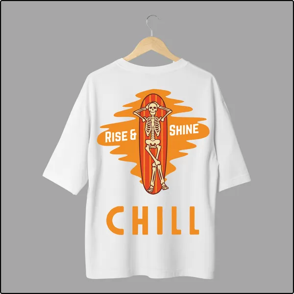 Rise_Shine_Chill_Skeleton_Surfboard_Oversize_White_100%_Cotton_T-shirt