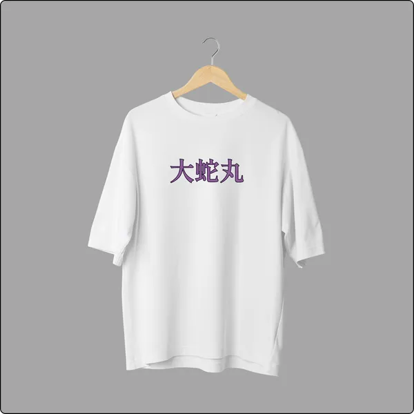 Orochimaru�s_Shadow_Ninja_Mystique_Unveiled_White_Cotton_Oversize_T-Shirt_For_Men