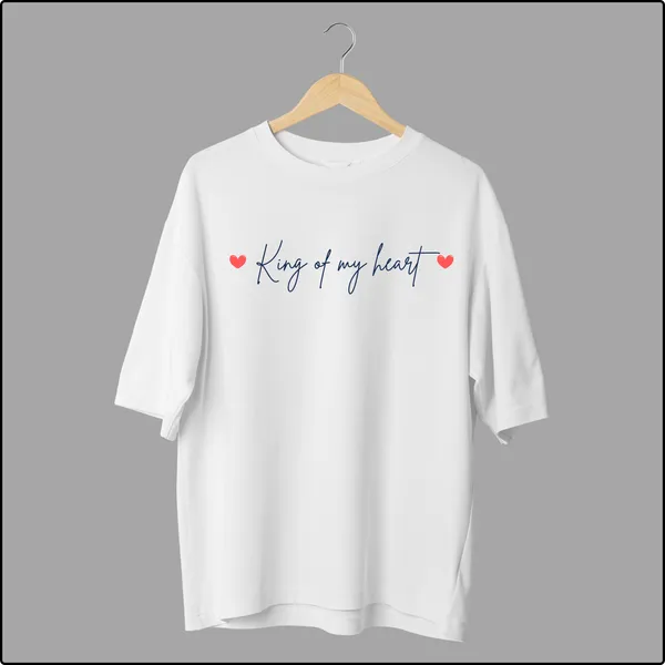 King__Of_My_Heart_White_Cotton_Oversize_T-Shirt_For_Men