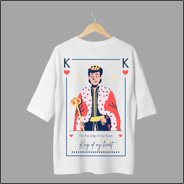 King__Of_My_Heart_White_Cotton_Oversize_T-Shirt_For_Men