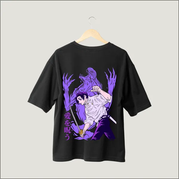 Cursed_Bond_Yuta_Rika�s_Tale_Black_Cotton_Oversize_T-Shirt_For_Men