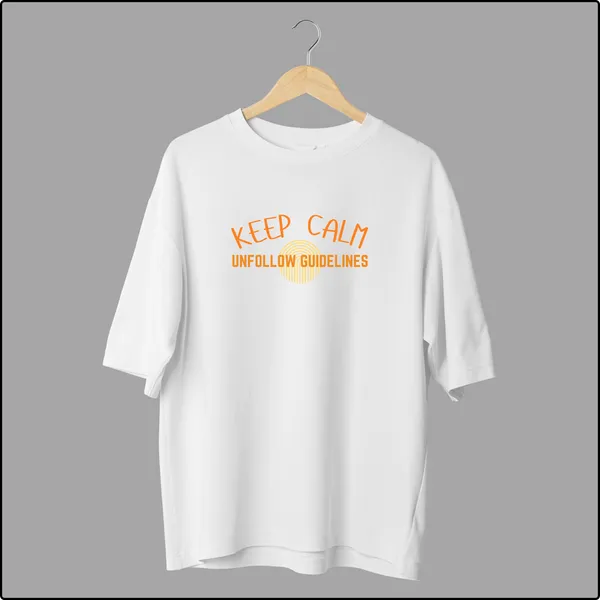 Keep_Calm_White_Cotton_Oversize_T-Shirt_For_Men