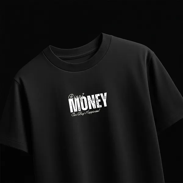 Money_Black_100%_Cotton_Oversize_T-Shirt_For_Men