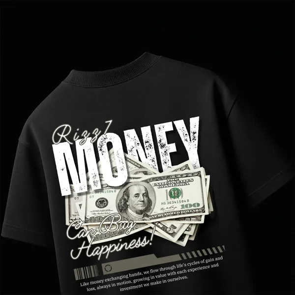 Money_Black_100%_Cotton_Oversize_T-Shirt_For_Men