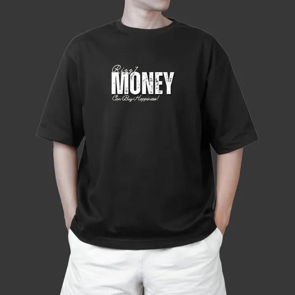 Money_Black_100%_Cotton_Oversize_T-Shirt_For_Men