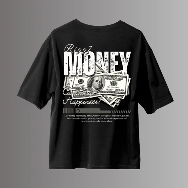 Money_Black_100%_Cotton_Oversize_T-Shirt_For_Men