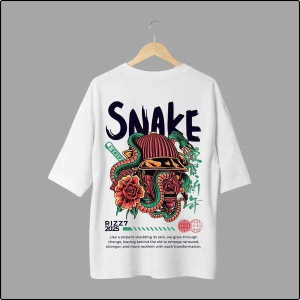 Snake_Oversize_Bold_Stylish_Serpent_Inspired_White_100%_Cotton_T-shirt
