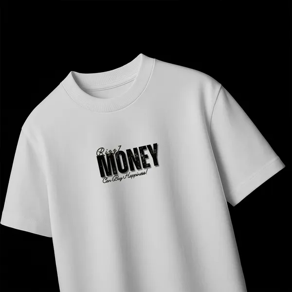 Money_White_100%_Cotton_Oversize_T-Shirt_For_Men